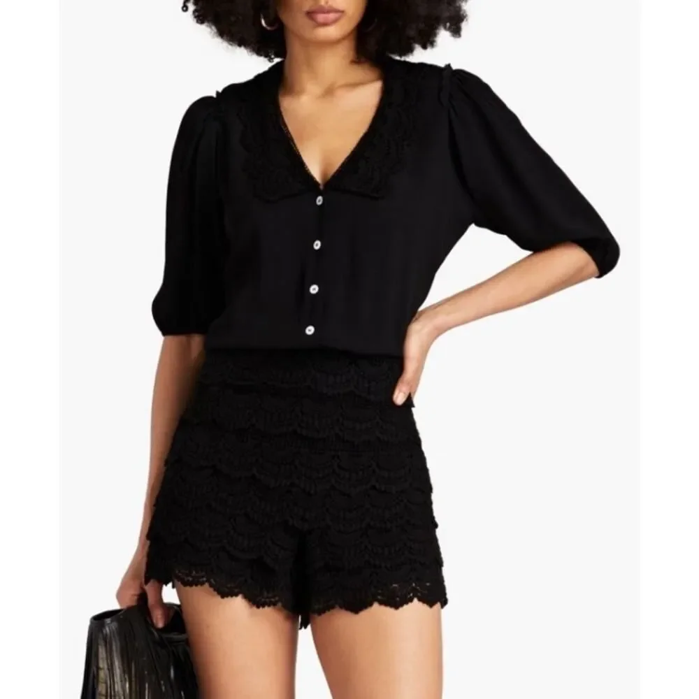 Maje Black Lace Jumpsuit - Picture 1 of 7